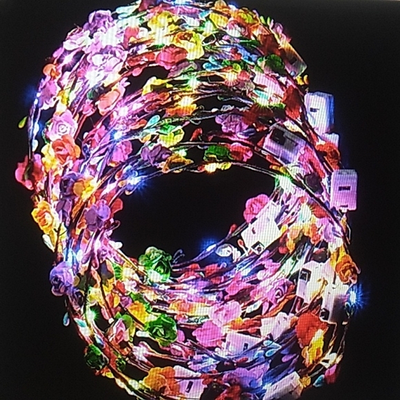 1 led Flower Headband, Light up Flower Crown Garland Headdress Floral - Picture 7 of 8
